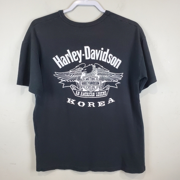 Vintage Harley Davidson Motorcycles WOLF SNARL Osan KOREA Black T Shirt M RARE - Picture 5 of 7